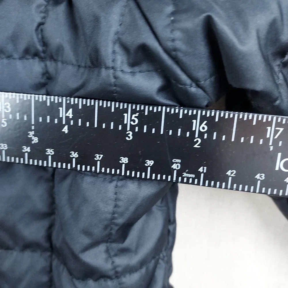 Columbia Youth Medium Black Hooded Puffer Jacket Fleece Lined Full Zip Winter